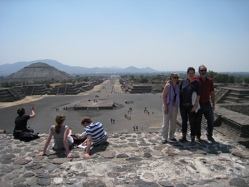 Mexico Pyramids - Mexico City 2009 0865.jpg - A trip to the Teotihuacan area of Mexico to visit the pyramids. A vast complex and a great climb to the top. This was followed by lunch in a cave, then a visit to the historical center of Mexico City. March 2009.